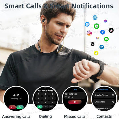 Smart Watch for Men Women Built-in GPS Fitness Watch with BT Calls 100+ Sport Modes IP68 Waterproof Smartwatch for Android iOS