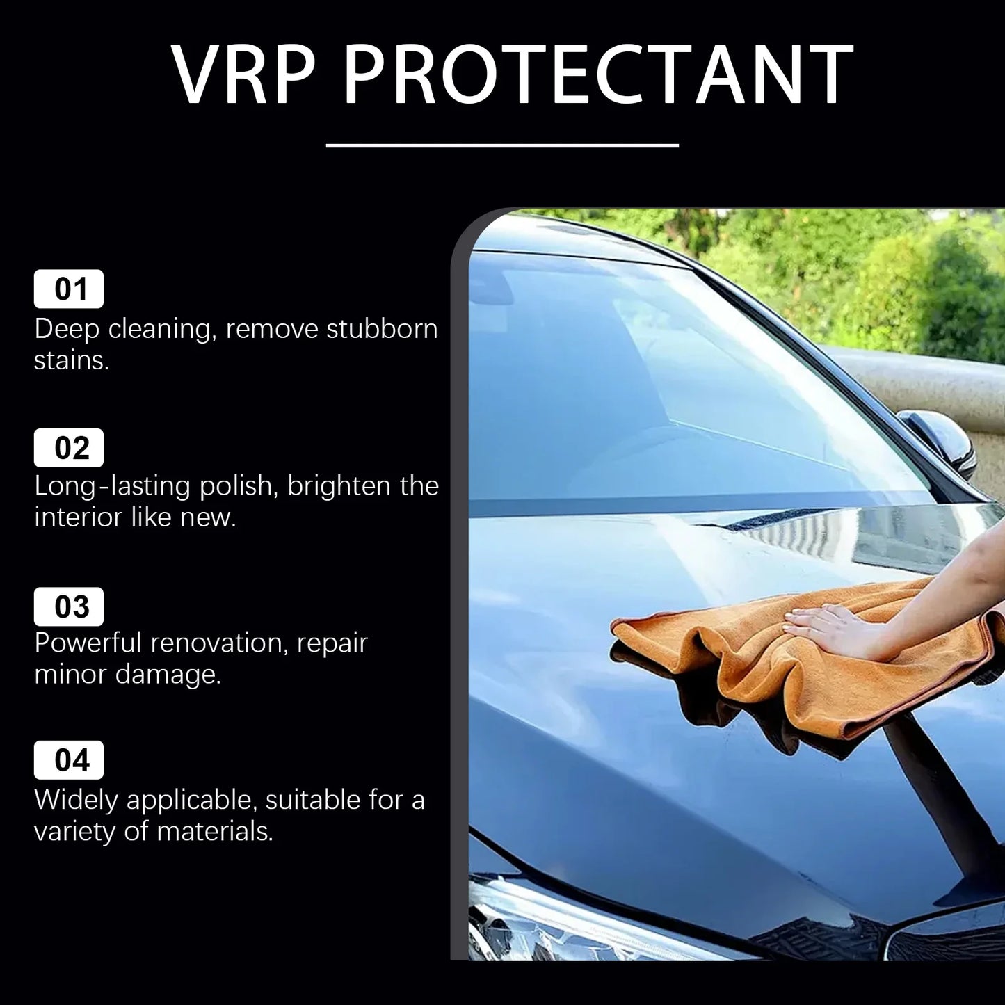 VRP Vinyl Rubber Plastic Refurbishment Agent Long Lasting Non-Greasy Super Shine Dressing for Tires Trim Back To Shiny Car Care