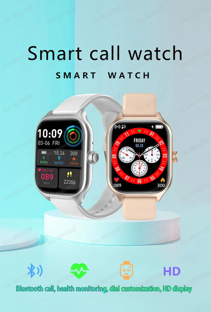 2025 Smart Watch 2.01 Inch HD Display Bluetooth Call Message Preview Sport Modes DIY Dial Weather Forecast Watches For Men Women