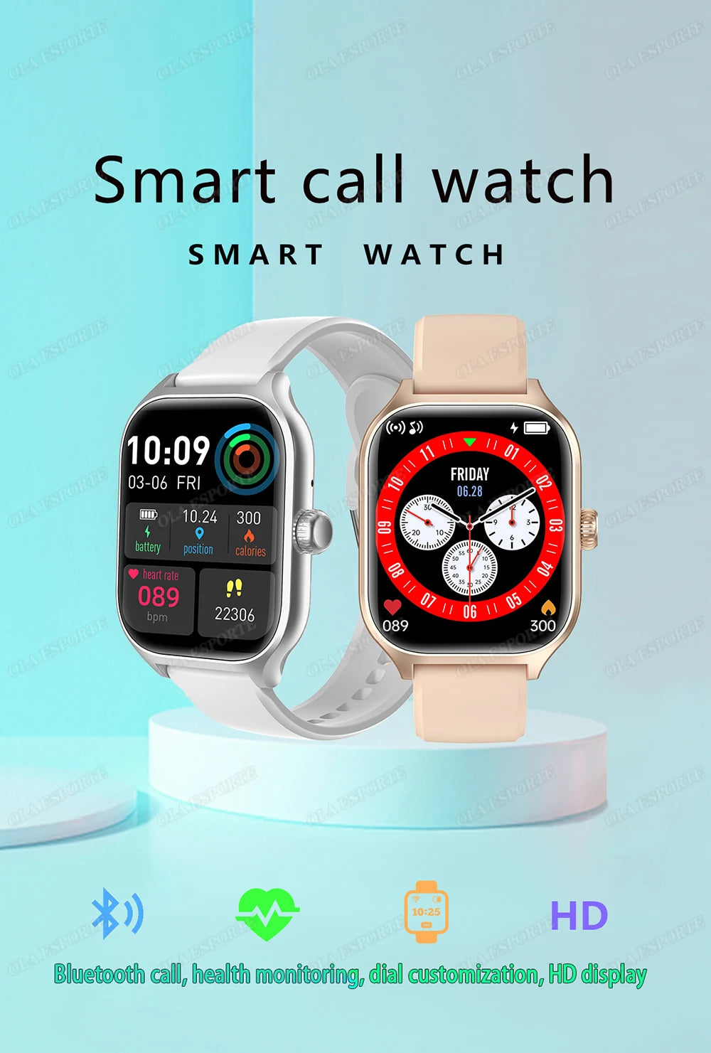 2025 Smart Watch 2.01 Inch HD Display Bluetooth Call Message Preview Sport Modes DIY Dial Weather Forecast Watches For Men Women