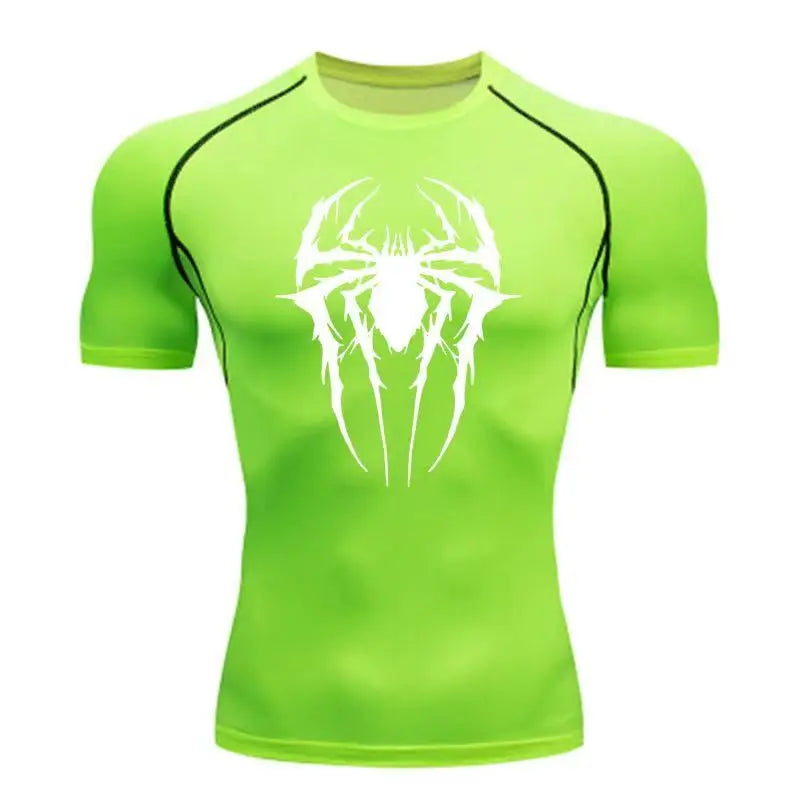 Casual Anime Print Running Compression T-Shirt Men Quick-Drying Fitness Sportswear Gym Sports Long Sleeve Breathable Top S-3XL