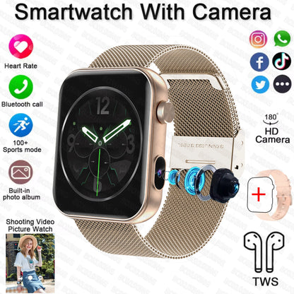 Smart Watch Women Men sound recording Camera Take Photo Record Video Watches Sport Waterproof Bluetooth Call Smartwatch 2025 New