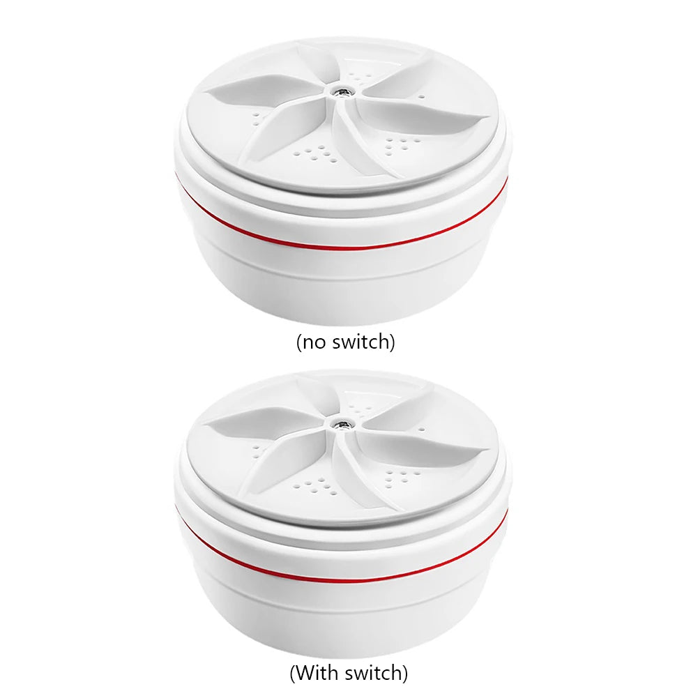 Portable Ultrasonic Turbo Washer Removes Dirt Cleaning Washing Machine Rotating Ultrasonic Turbo Washing Machine for Home Travel