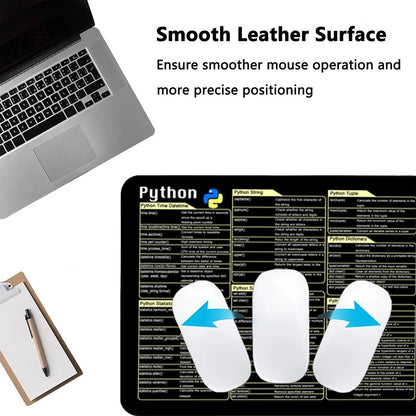 Python Patterns Leather Desk Pad Mouse Protector Non-Slip Large Mouse Pad Home &Office Desk Mat PU Leather Laptop Desk Pad