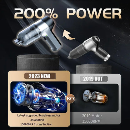 150000PA Powerful Wireless Car Vacuum Cleaner Mini Portable Handheld for Home Appliance Cleaning Machine Car Cleaner Keyboard