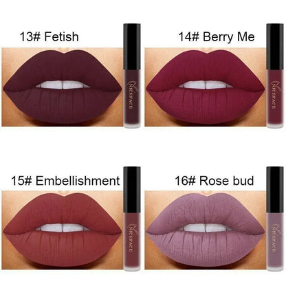 NICEFACE 34 Color Lip Gloss Waterproof Nude Matte Liquid Lipstick Moisturizing Long Lasting Lipgloss Lip Makeup Beauty Cosmetics