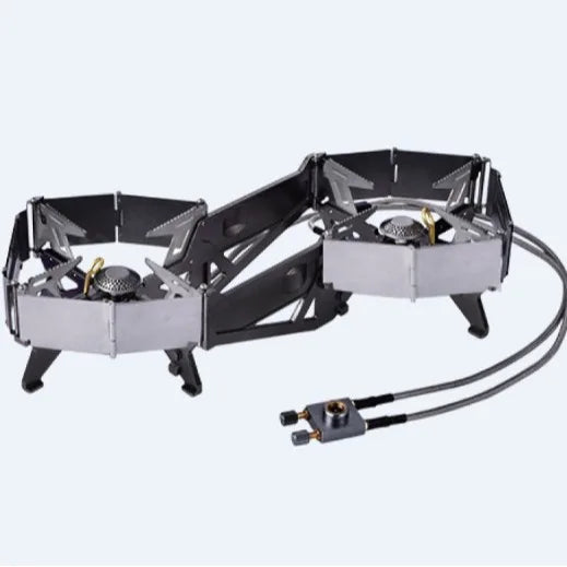 BRS-32 Lightning Dual-Star Outdoor Camping Double-Head Stove Portable and Foldable Fire Switch Free Adjustable Control Cookware