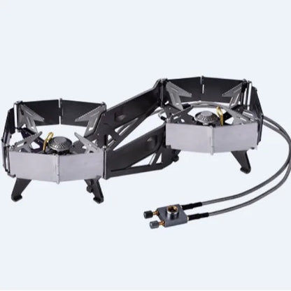 BRS-32 Lightning Dual-Star Outdoor Camping Double-Head Stove Portable and Foldable Fire Switch Free Adjustable Control Cookware