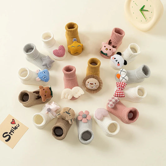 Baby Socks Girls Clothes Boys Slipper Newborn Accessories Anti Slip Bow Lion Cute Kids Toddlers Children Gift Infant Stuff Toy