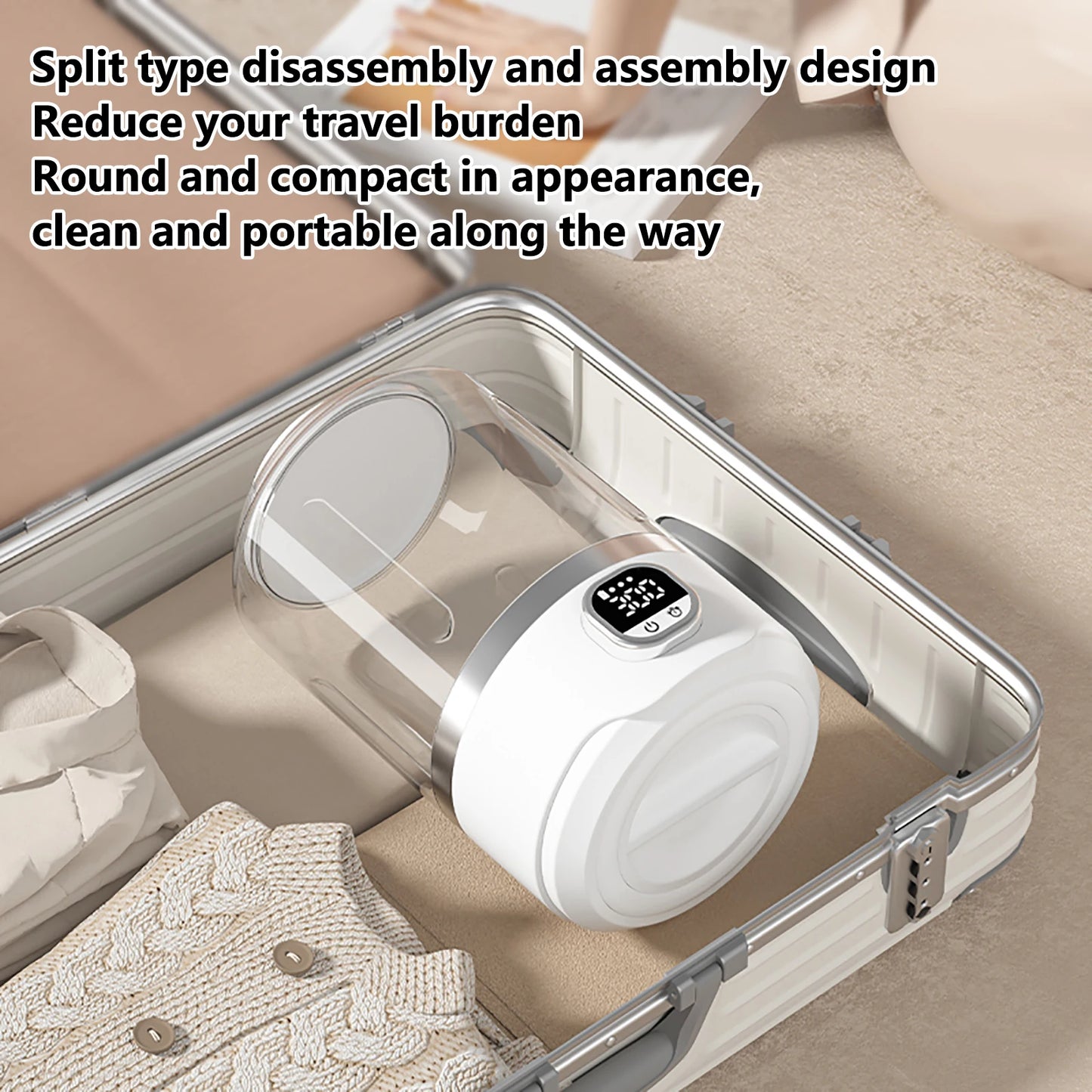 ONEKA 4000mAh Portable Automatic mini Washing Machine For Business Travel Home Outdoor Camping Laundry of Underwear Socks