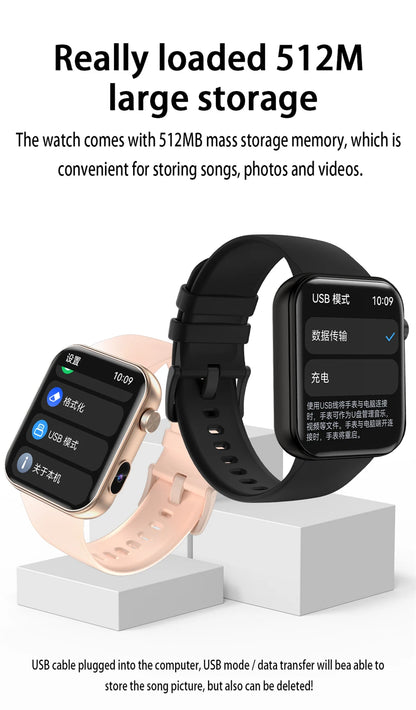 Smart Watch Women Men sound recording Camera Take Photo Record Video Watches Sport Waterproof Bluetooth Call Smartwatch 2025 New