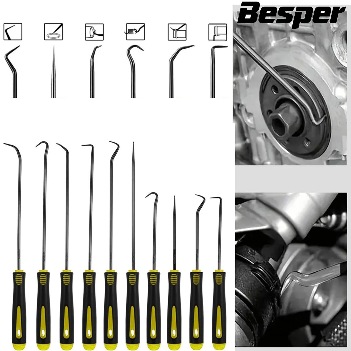  10/4PCS Precision Pick Set - Easy Removal Tool for Auto Oil Seals, O-Rings Seal Gasket Pick, Motorcycle, bicycle tire repair
