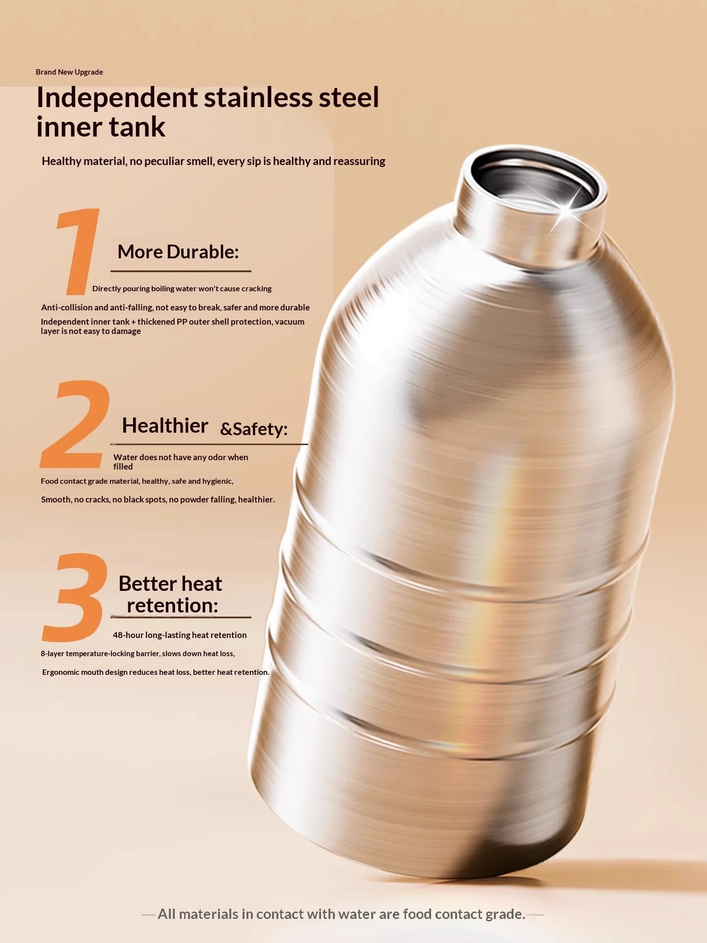 Insulated Pot Stainless Steel Large Capacity Hot Water Bottle Household 2025 New Small Warm Pot Warm Bottle
