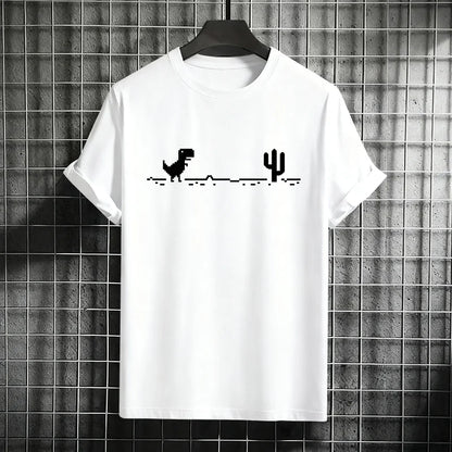 T-shirt Letter Print 100% Cotton Men's Summer 2026 Loose Short Sleeve Quality Breathable Casual Daily Outdoor Jogging Simple Tee