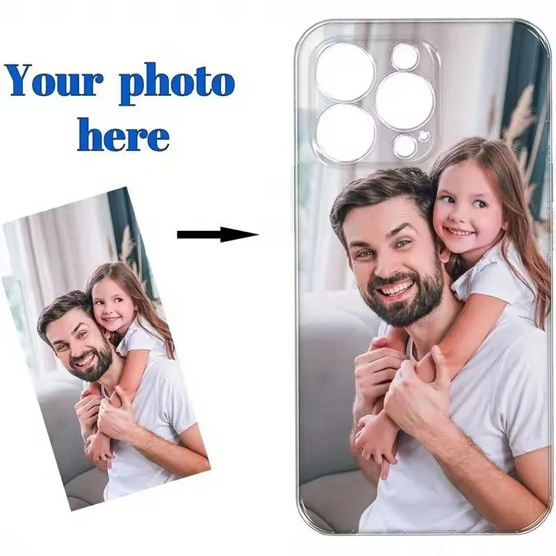 Custom Soft Transparent Case For iPhone 17 16 15 14 13 12 11 Pro Max Mini 7 8 Plus SE XS XR DIY Personalized Photo Picture