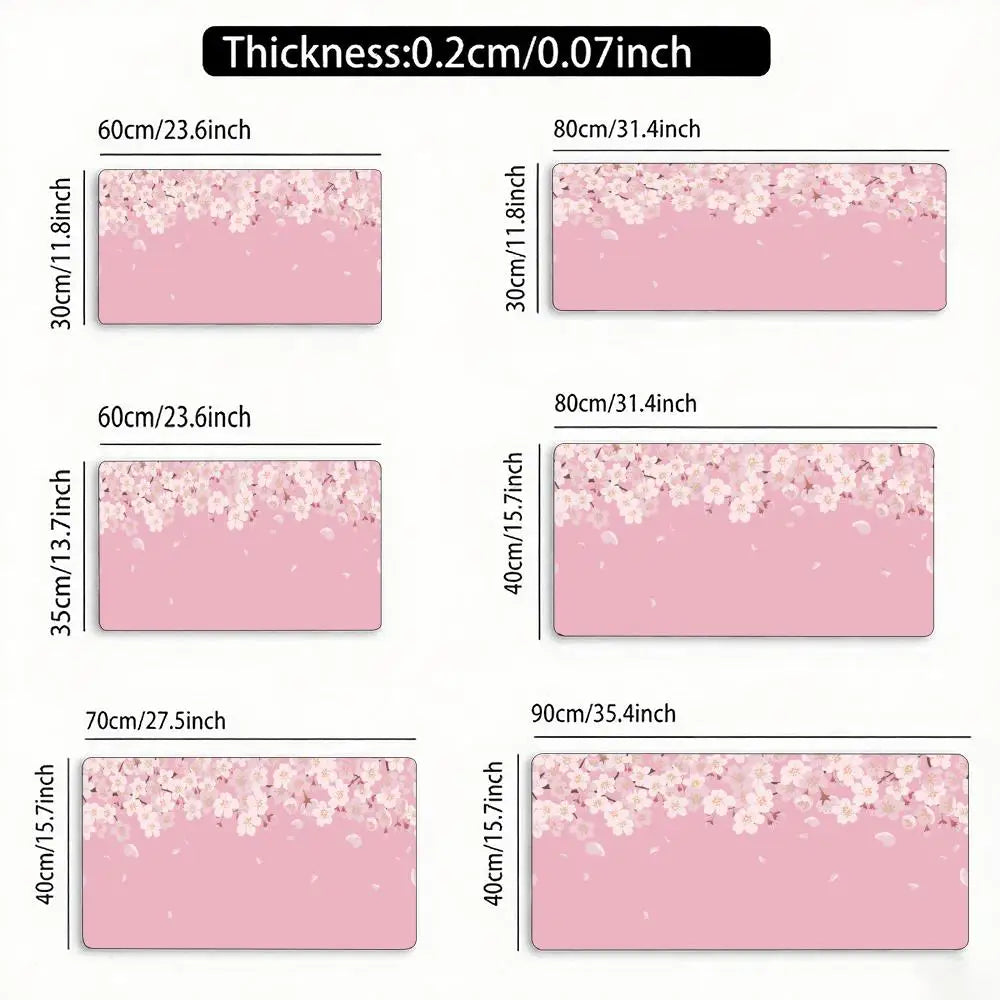 Blue Cherry Blossoms Mousepad Home Computer Table Large Pc Mouse Pad Art Sakura Keyboard Mause Rug Desk Mat Offices Accessories