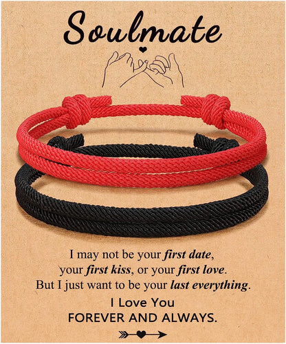 Couples Bracelets To My Men, Boyfriend, Girlfriend, My Love - Anniversary Valentines Day Birthday Christmas Gift for Him and Her