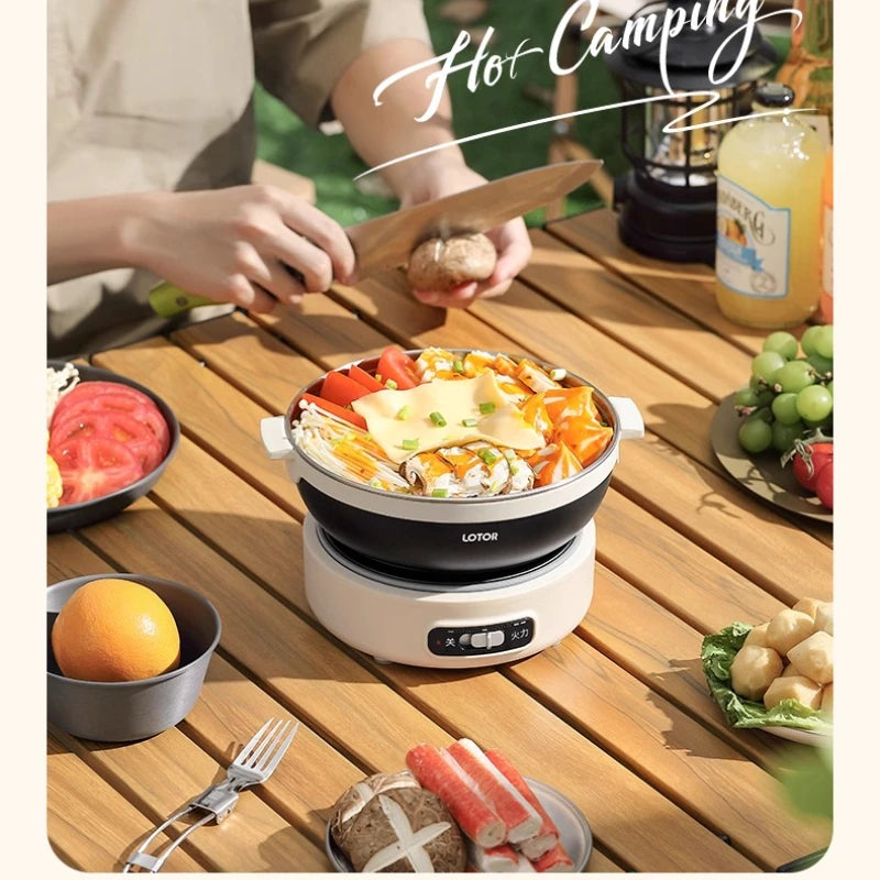 Portable Electric Cooking Pot Foldable Small Multi-Functional Stainless Steel Travel Split Electric Hot Pot Panela Eletrica