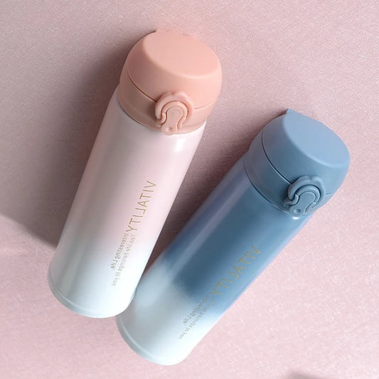 304 Stainless Steel Thermal Bottle Gradient Color Flip Lid Portable Vacuum Cup for Outdoor Hiking Halloween Christmas Gift