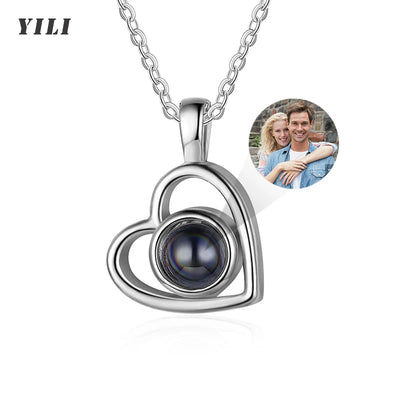 Custom Photo Projection Necklace Personalized Necklace with Picture Inside Customized Photos Pendant Necklaces for Women  Girls