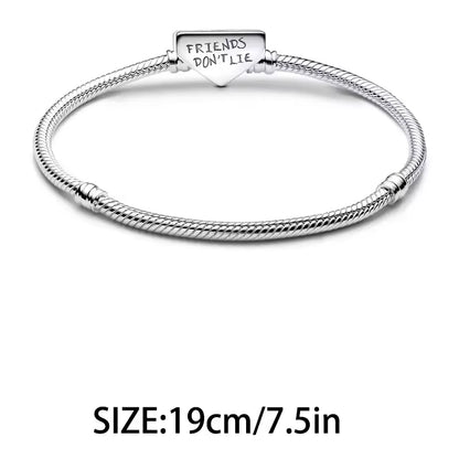 Disney Plata De Ley 925 Silver Charm Monster Activity Flowers Pendant Beads Original Women Bracelets Bangles DIY Jewelry Gift