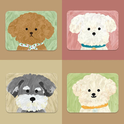 Cute Puppy Mouse Pad Anti-Slip Natural Rubber Lockedge Mousepad Cartoon Dog Office Home Laptop Computer Portable Small Mouse Mat