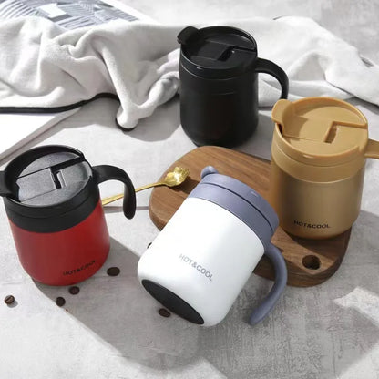 350/500ml Insulated Coffee Mug with Handle Stainless Steel Insulated Mug Coffee Tumbler Thermos Tea Cups with Lip