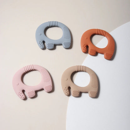 2024 new elephant shape silicone teether Food Grade cut chubby elephant baby Teething toy
