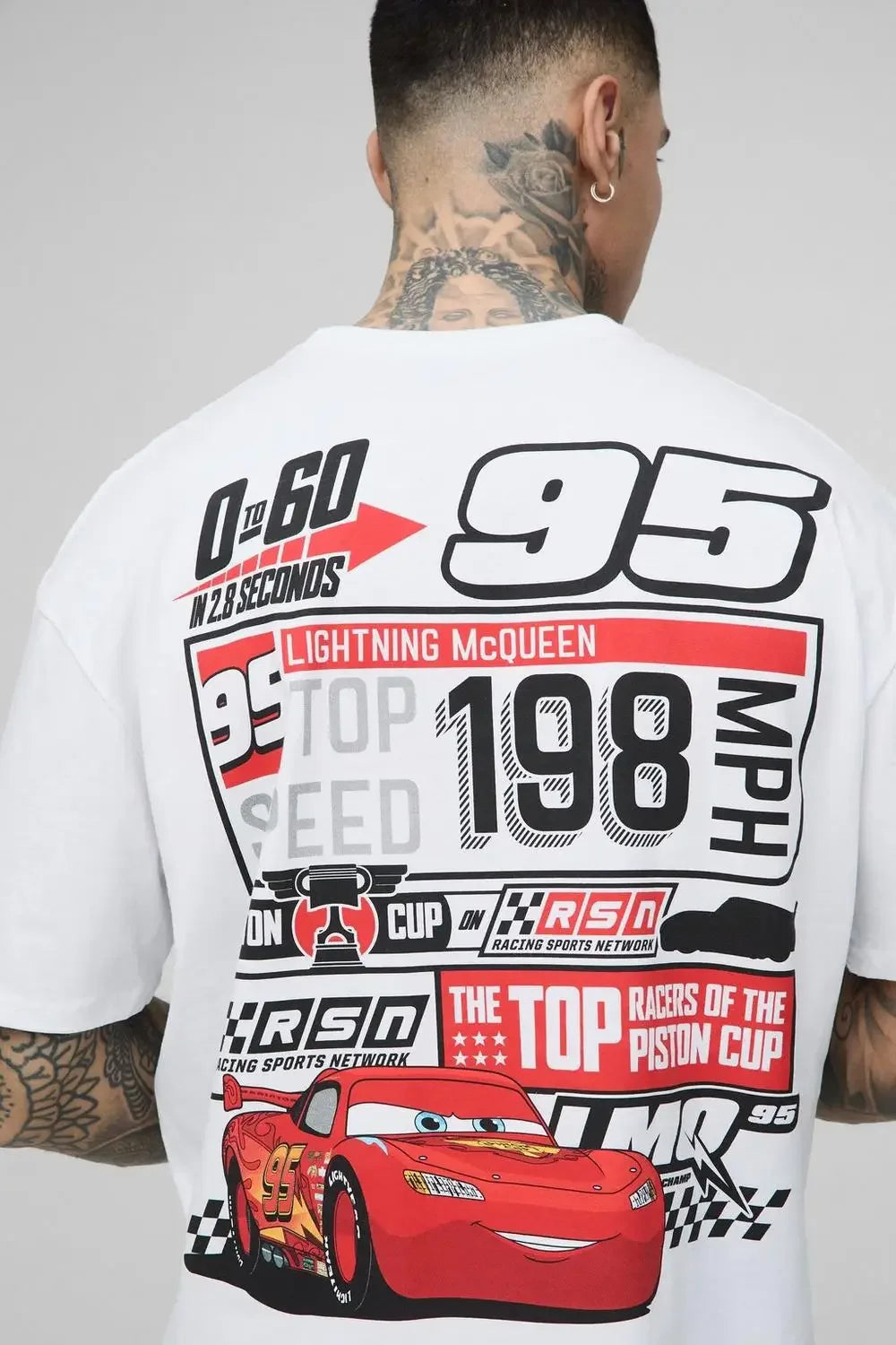 Disney Cars License Pixar Lightning McQueen T-Shirt 2025 New Summer Cotton Short Sleeve Sports Casual Women Men Kids Tees