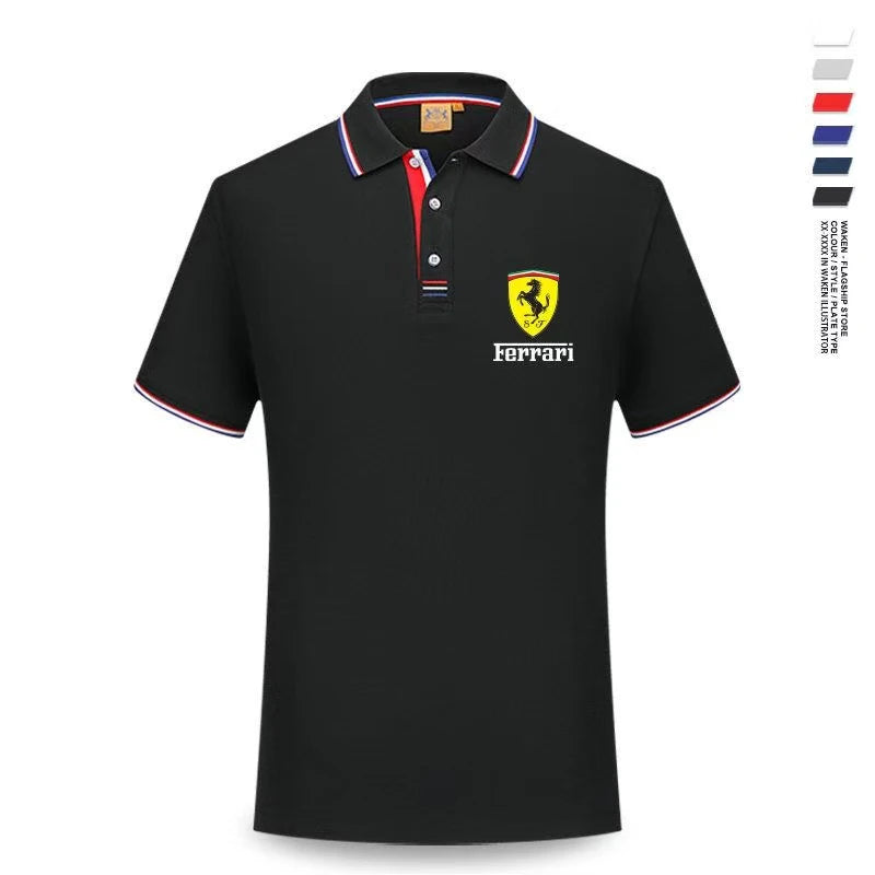 For Ferrari F430 Stradale 458 488 612 F12 High Quality F1 Racing Team Sport Training Short-sleeved Summer Men Women POLO T-shirt