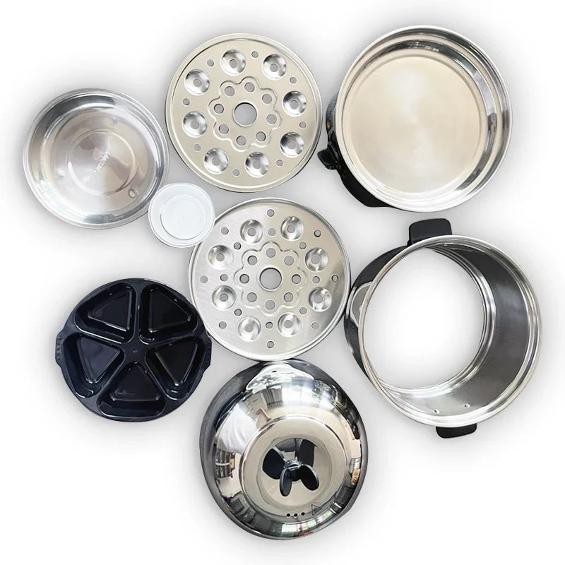 Multi-Function Stainless Steel Double-Layer Egg Cooker – Steamer, Poacher, and Breakfast Maker Egg Boiler Mini Kitchen Appliance