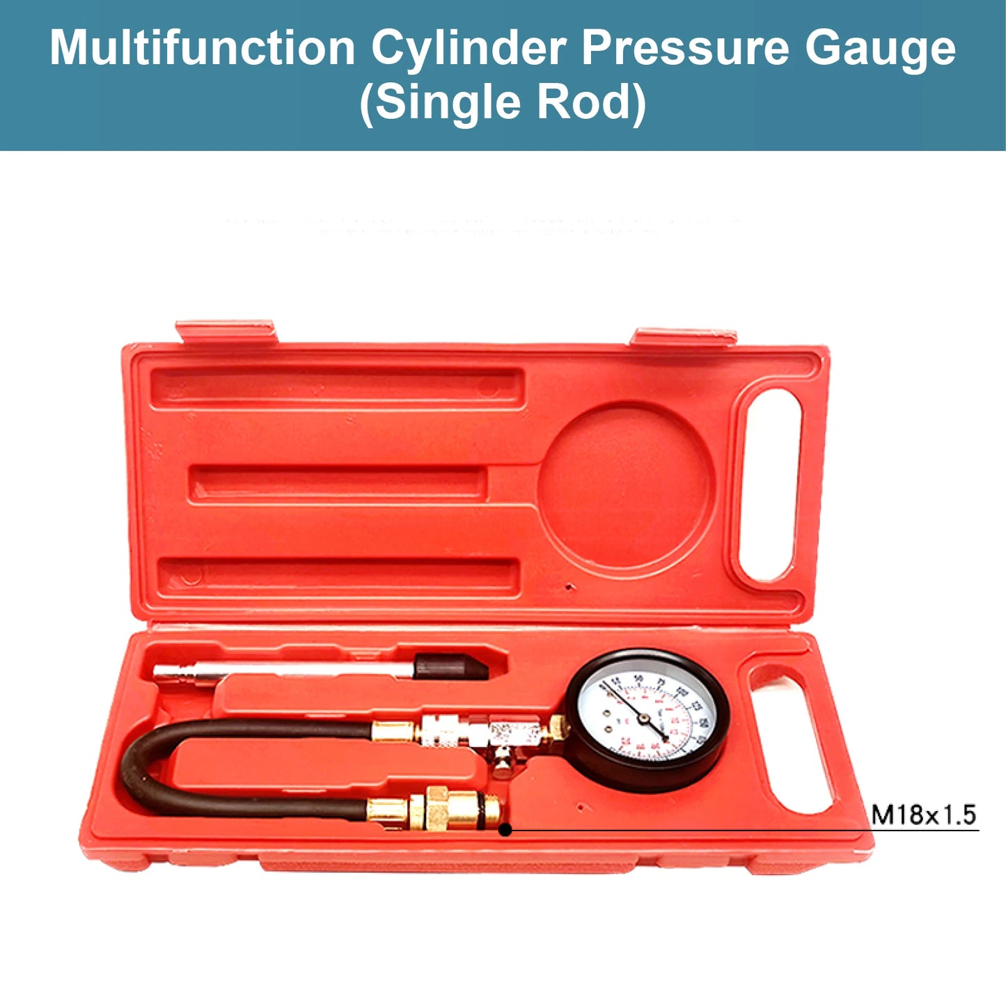 Cylinder Compression Tester Kit 0-300 PSI Dual Scale Quick Coupler Brass Fittings Gauge Engine Diagnostic Tool Car Motorcycle