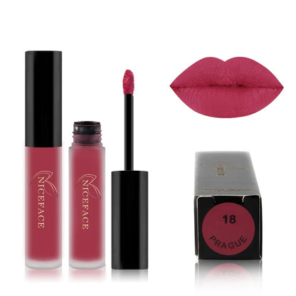 NICEFACE 34 Color Lip Gloss Waterproof Nude Matte Liquid Lipstick Moisturizing Long Lasting Lipgloss Lip Makeup Beauty Cosmetics