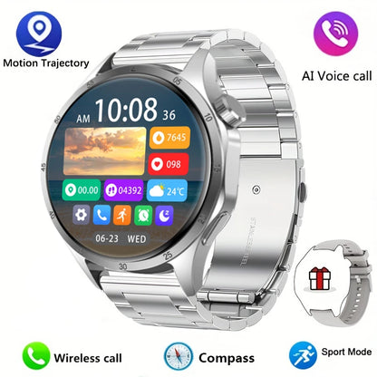 2025New Smart Watch Men Full Circle HD Screen Wireless Call Smartwatch Call Reminder GPS Sports Track Bracelet Music Clock+ Gift