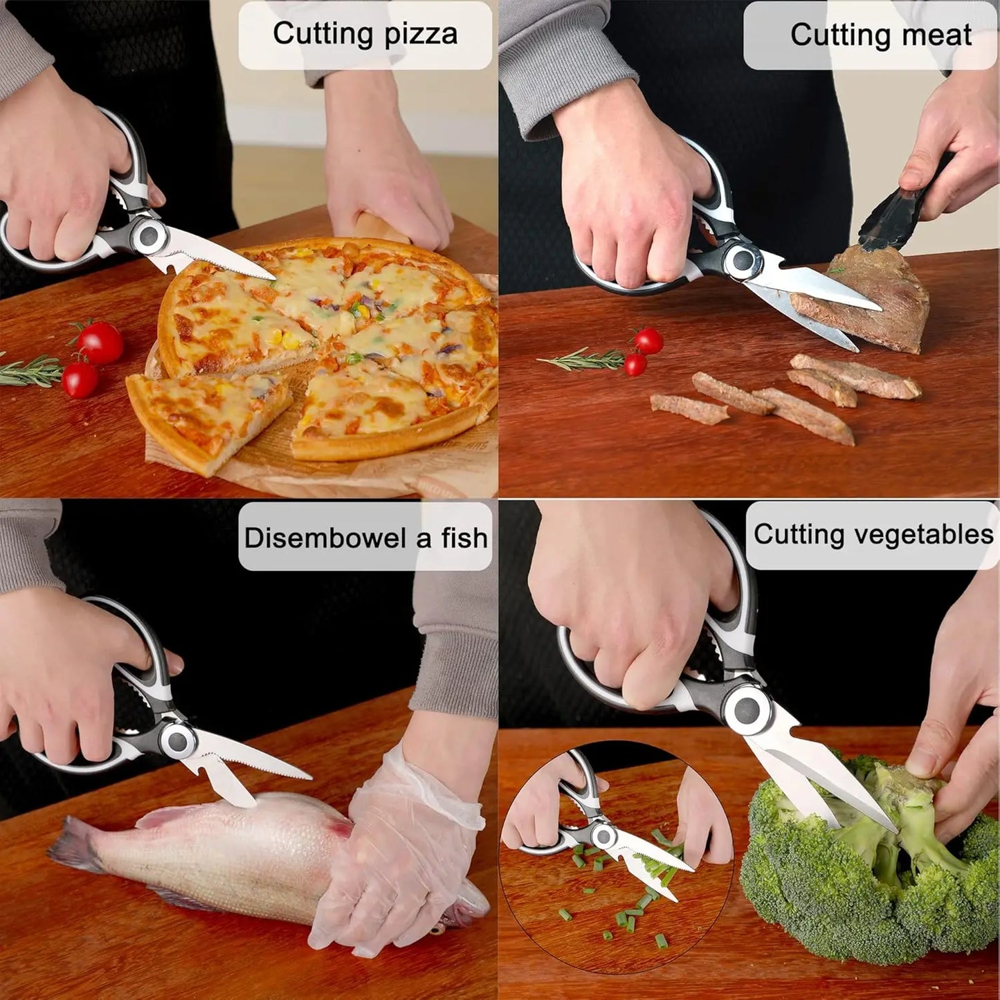 Kitchen Scissors All Purpose 3 Pack kitchen gadgets utensils Stainless Steel Cooking Shears for Cutting Meat Food Fish Poultry