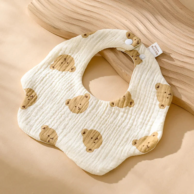 3 Pieces of A-class Pure Cotton Gauze Breathable Baby Pacifier Summer Soft Petal Baby Printed Saliva Drool Towel