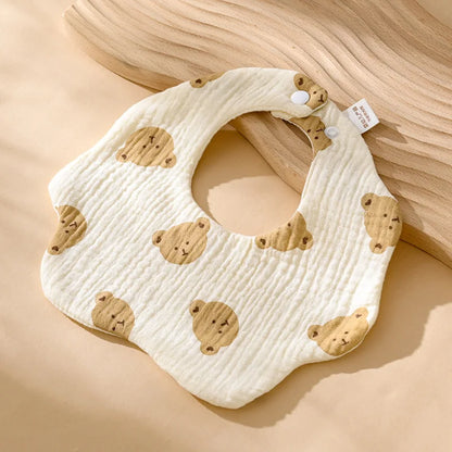 3 Pieces of A-class Pure Cotton Gauze Breathable Baby Pacifier Summer Soft Petal Baby Printed Saliva Drool Towel