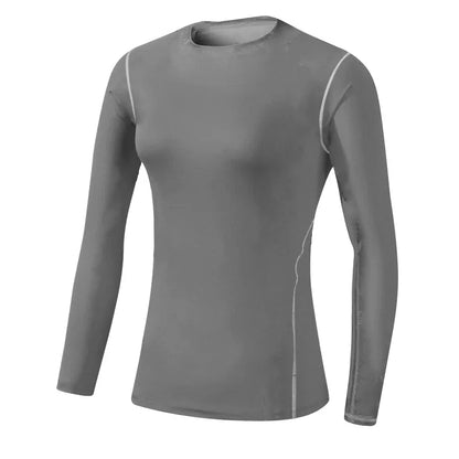 Women's tight-fitting T-shirt for sports fitness yoga training sweat-wicking breathable quick-drying compressed long-sleeved top