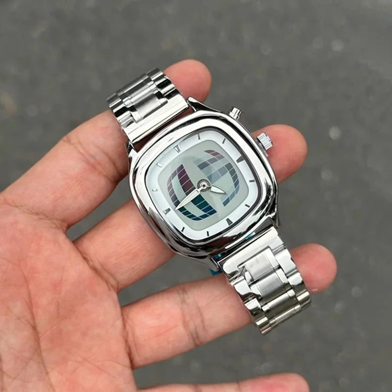PINTIME Y2K Luxury Men's Watch New Conceptual Cool Digit Dial Male Quartz Wristwatch Stainless Steel Waterproof Reloj Man Clock