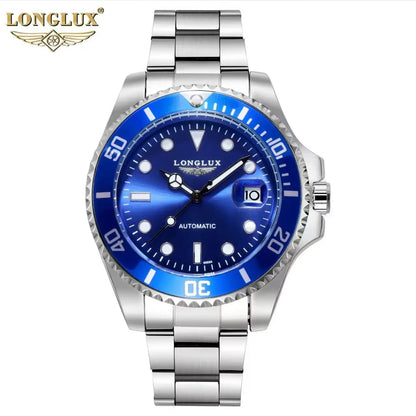 Men automatic watch business waterproof mechanical watches luxury stainless steel day date mens watch man gift