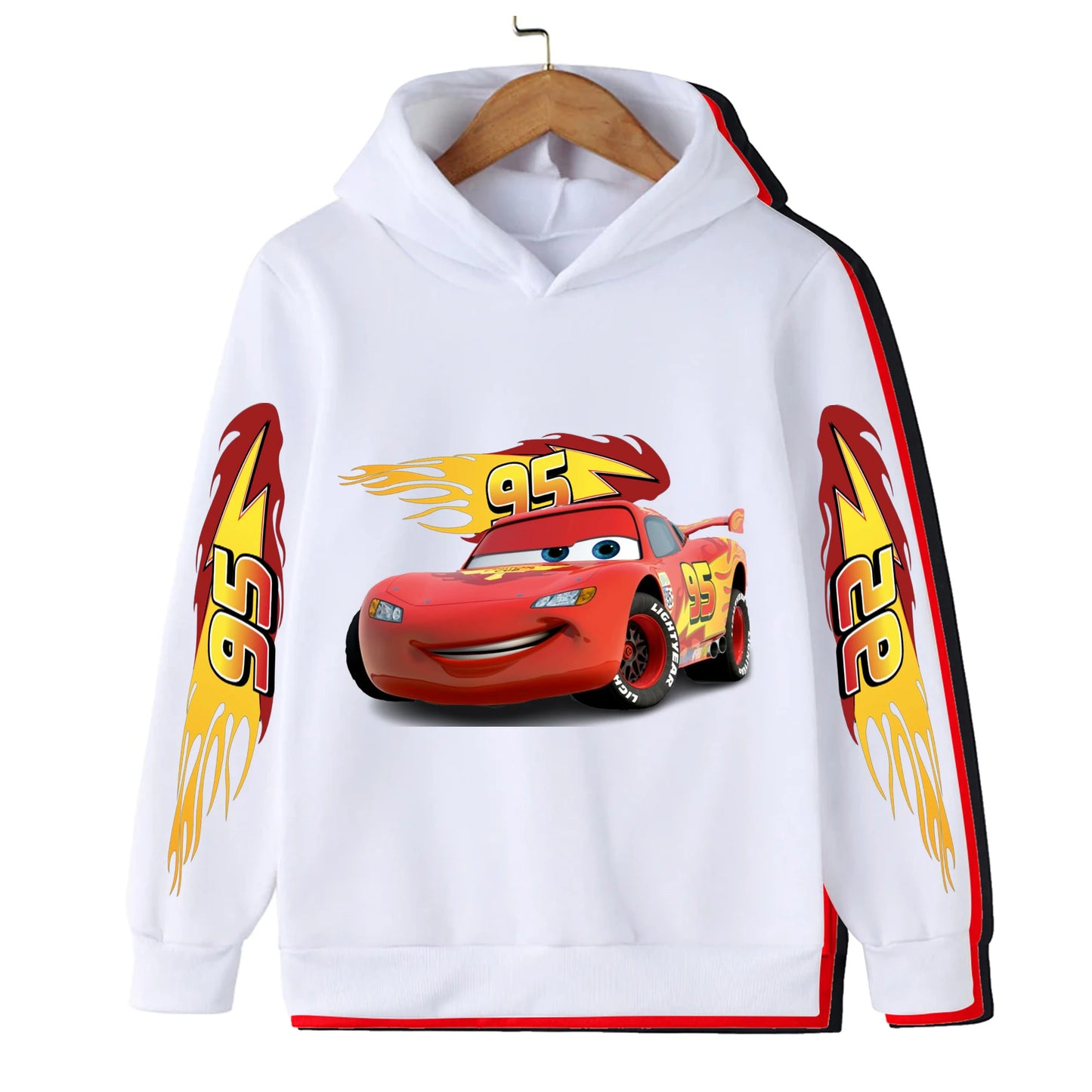 Fall and winter new sweatshirts Disney car kids lightning McQueen cartoon print kids hoodie pants anime kawaii boys and girls