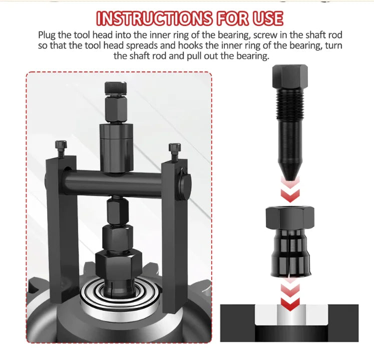 10 Pcs/Set Motorcycle Internal Bearing Puller Kits Aluminum Wheel Bearing Kit Puller Remover Automotive Tools with Box