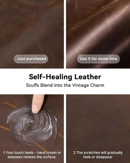 Crazy Horse Leather Desk Mat, XXL Desk Pad, Retro Larger Mouse pad and Self-Healing Laptop Pad for Home & Office