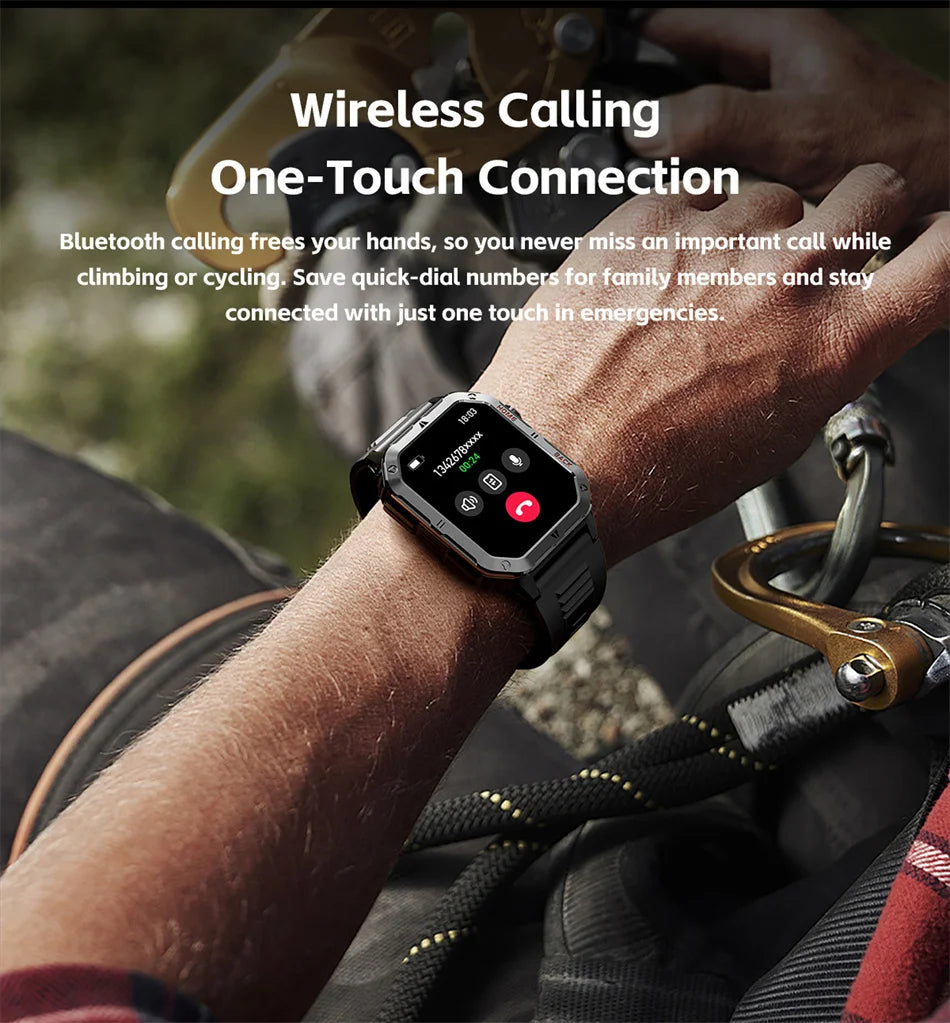 Smart Watch 2.01 Inch Screen Bluetooth Call 1000mAh Voice Assistant Watch Sport Fitness 3ATM Waterproof Smartwatch For Men 2025
