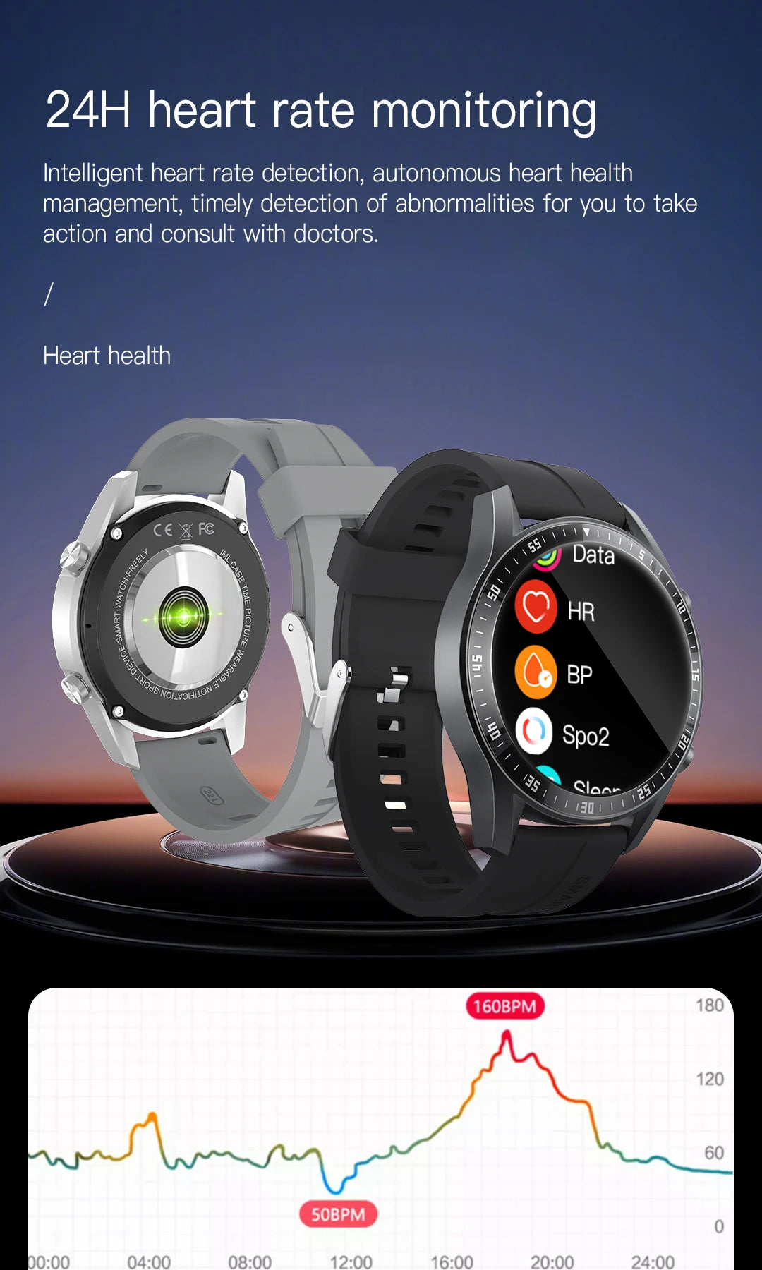 Smart Watch for Men Outdoor Activities Fitness Tracker Sport Watch with Calorie Step Counter Heart Rate Blood Pressure Monitor