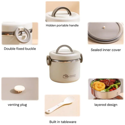 1100ml Stainless Steel Bento Lunch Box Insulated Thermal Food Container Soup Cup Thermos That Keeps Food Hot for Picnics And Wor