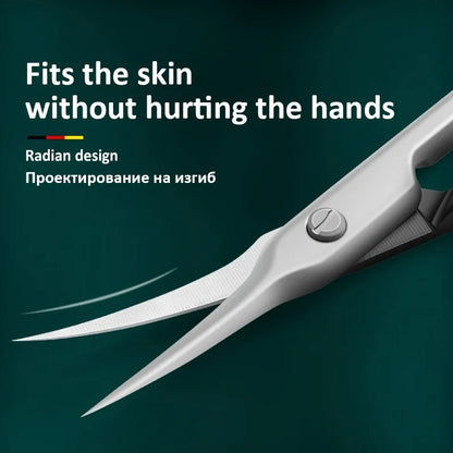 Manicure Scissors for Nail Care Stainless Steel Handle Cuticle Nipper Dead Skin Removal Scissors Beauty Tool