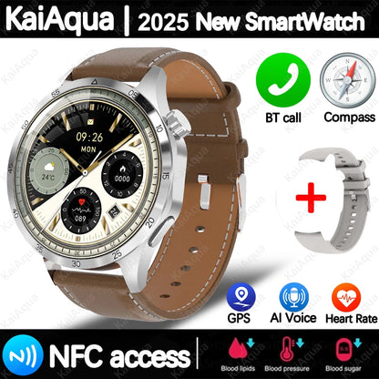 2026 New Watch Bluetooth Call Smart Watch Men GPS Outdoor Sports Fitness Heart Rate AI Voice Assistant Smartwatches Android IOS