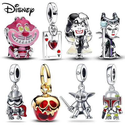 Hot Disney Squirrel Chip Dale 925 Silver Witch Villians Princess Charm Bead For Women Original 925 Bracelet DIY Jewelry Pendant