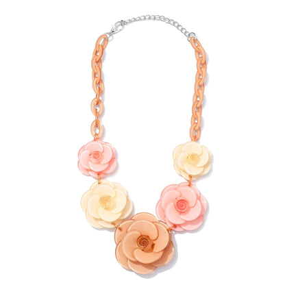 Blucome 2022 New Acrylic Flower Shape Necklace Female Exaggerated Clavicle Sweater Necklace Unique Women Girls Pendant  Jewelry